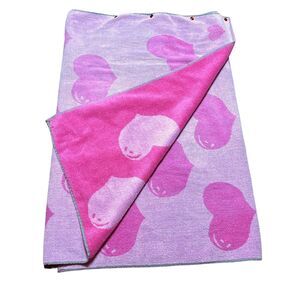 Vintage‎ Terrimondo Pink Hearts Beach Pool Bath Towel Wrap Coverup 60" x 28.5"